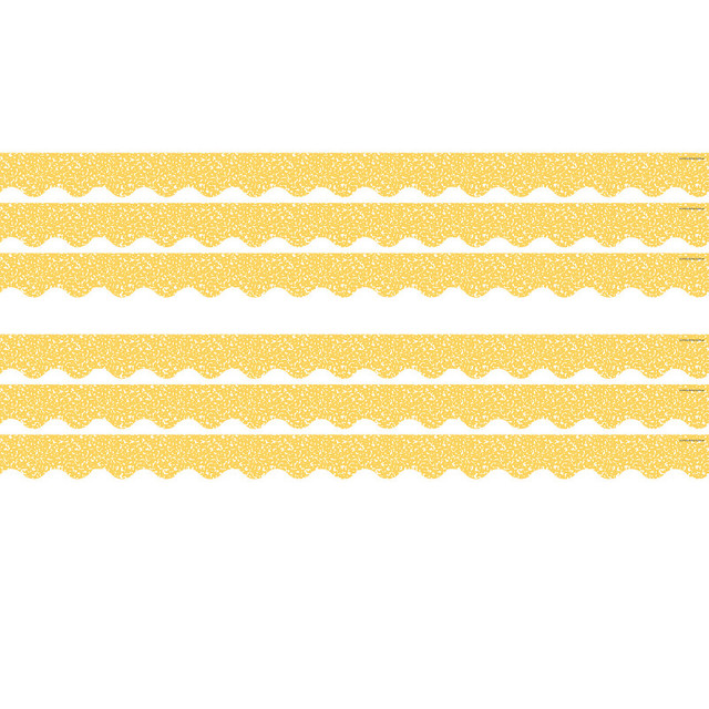 TEACHER CREATED RESOURCES Teacher Created Resources® Composition Yellow Scalloped Border Trim, 35 Feet Per Pack, 6 Packs
