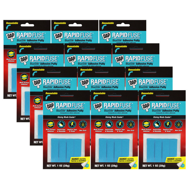 DAP GLOBAL INC DAP® BlueStik™ Reusable Adhesive Putty, 1 oz. Per Pack, 12 Packs