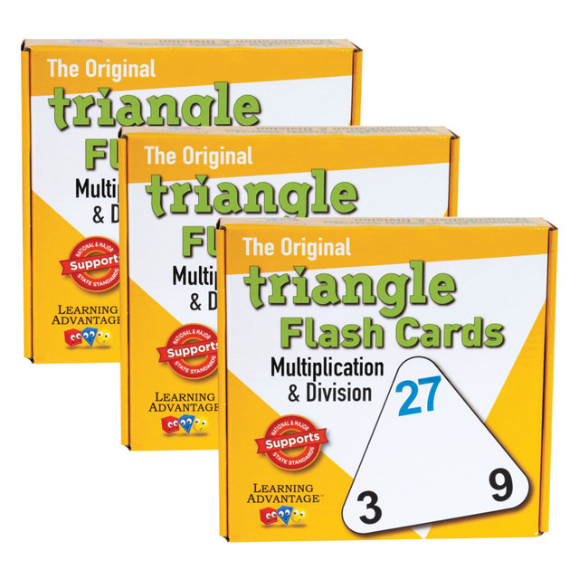 LEARNING ADVANTAGE Learning Advantage® The Original Triangle Flash Cards - Multiplication & Division - 20 Per Set - 3 Sets