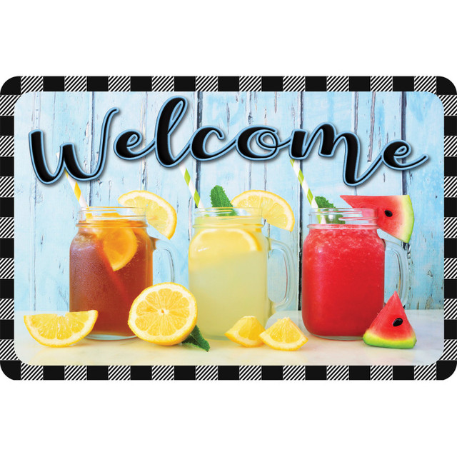 ASHLEY PRODUCTIONS Ashley Productions® The Original Fun Mat™, Welcome Mat, 15.5" x 23.5", Mason Jars Drinks Welcome