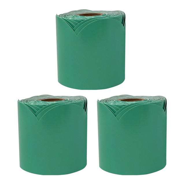 CARSON DELLOSA EDUCATION Carson Dellosa Education Grow Together Jade Green Rolled Scalloped Bulletin Board Borders, 65 Feet Per Roll, Pack of 3