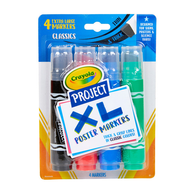 CRAYOLA LLC Crayola® Project XL Poster Markers, Classic, 4 Count