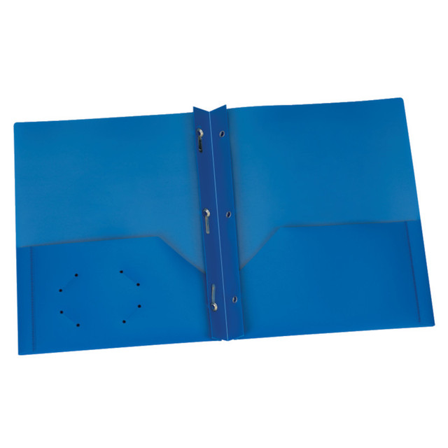 TOPS PRODUCTS Oxford® Blue Poly Two Pocket Portfolio with Prongs, Pack of 25