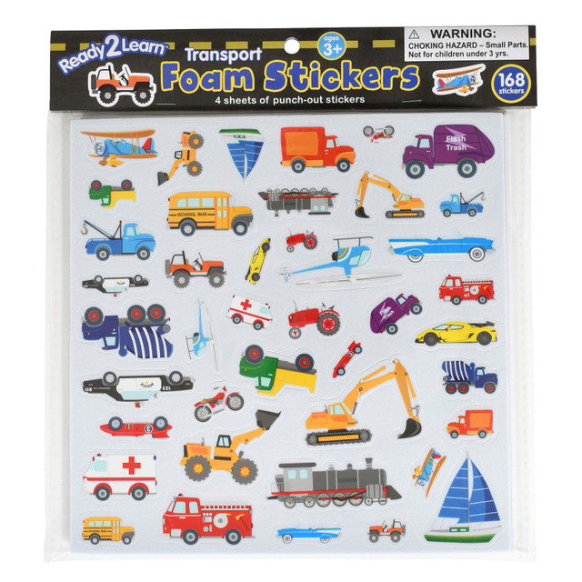 LEARNING ADVANTAGE READY 2 LEARN™ Foam Stickers - Transport - Pack of 168