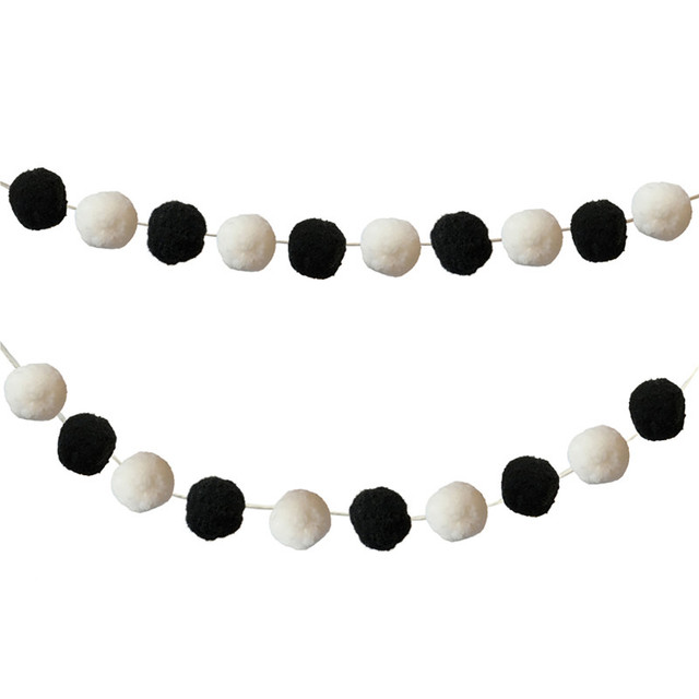 CARSON DELLOSA EDUCATION Carson Dellosa Education Black & White Pom-Pom Garland, 12 Feet, Pack of 2