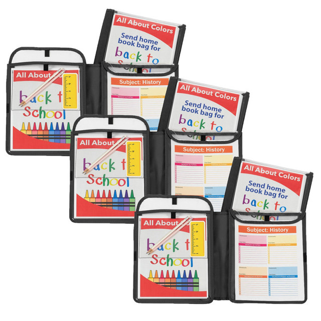 C-LINE PRODUCTS INC C-Line® Homework Connector Folder, Black, Pack of 3