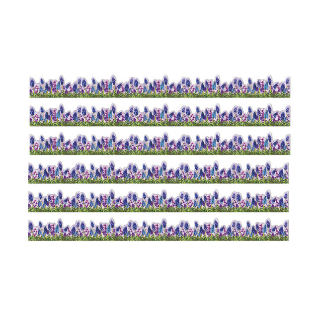 EUREKA Eureka® Curiosity Garden Die-Cut Floral Extra Wide Deco Trim®, 37 Feet Per Pack, 6 Packs