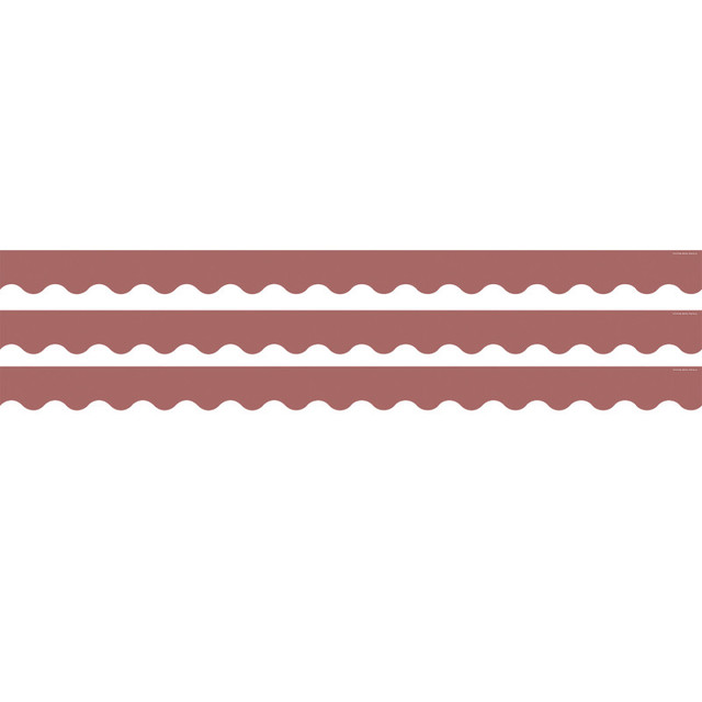 TEACHER CREATED RESOURCES Teacher Created Resources® Deep Rose Scalloped Rolled Border Trim, 50 Feet, 3 Rolls