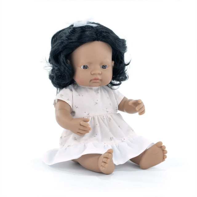 MINILAND EDUCATIONAL CORPORATION Miniland My Friends & Me Baby Doll, Hispanic Girl, 15", Boxed MINILAND EDUCATIONAL CORPORATION Miniland My Friends & Me Baby Doll, Hispanic Girl, 15", Boxed