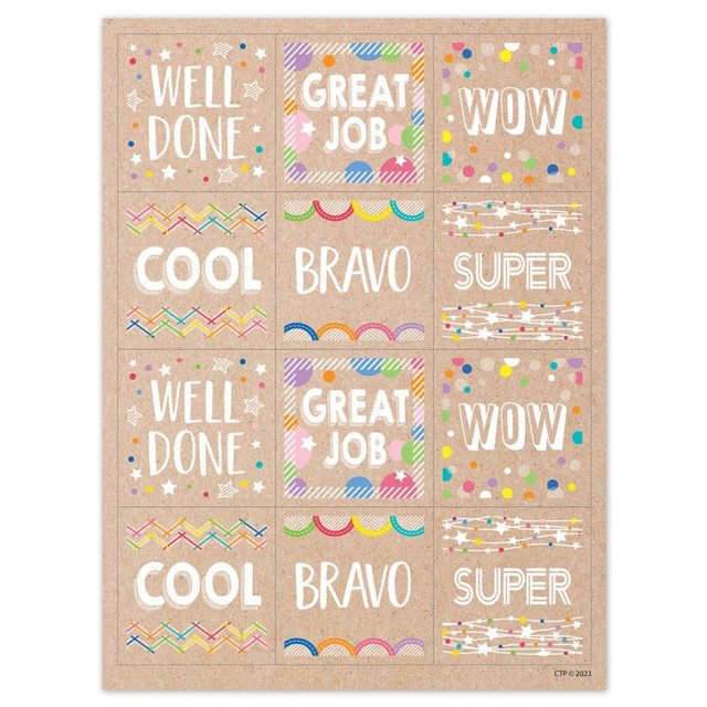 CREATIVE TEACHING PRESS Creative Teaching Press® Krafty Pop Colorful Kraft Reward Stickers
