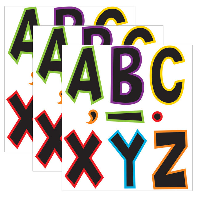 TEACHER CREATED RESOURCES Teacher Created Resources® Electric Bright 7" Fun Font Letters, 120 Pieces Per Pack, 3 Packs