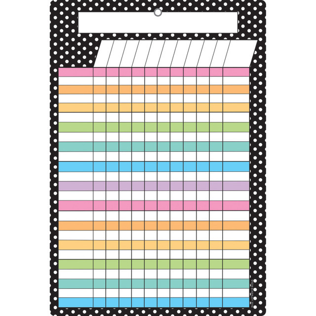 ASHLEY PRODUCTIONS Ashley Productions® Smart Poly™ Chart, 13" x 19", B&W Polka Dots Incentive, w/Grommet