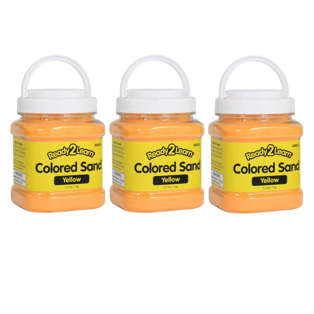 LEARNING ADVANTAGE READY 2 LEARN™ Colored Sand - Yellow - 2.2 lb. Jar - Pack of 3