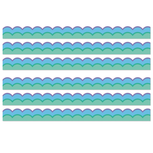 CARSON DELLOSA EDUCATION Carson Dellosa Education Happily Ever Elementary Retro Remix Cool Waves Scalloped Bulletin Board Borders, 39 Feet Per Pack, 6 Packs