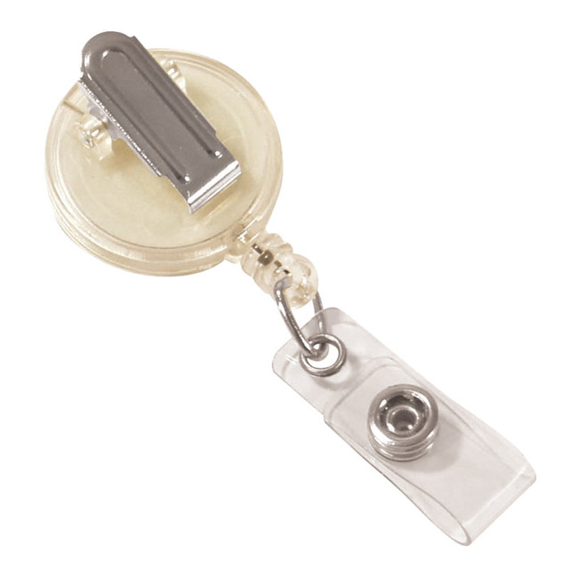 C-LINE PRODUCTS INC C-Line® Retracting ID Card Reels, Spring Clip, Clear, Pack of 12