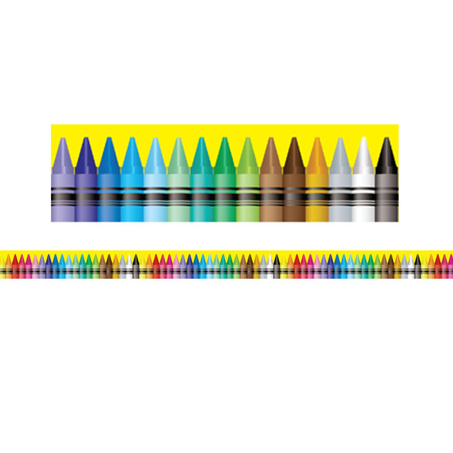 ADVANTUS Charles Leonard Magnetic Straight Borders/Trims, 1.5" x 24", Crayon Theme, Pack of 12
