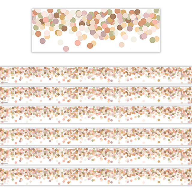 TEACHER CREATED RESOURCES Teacher Created Resources® Calming Confetti Straight Border Trim, 35 Feet Per Pack, 6 Packs