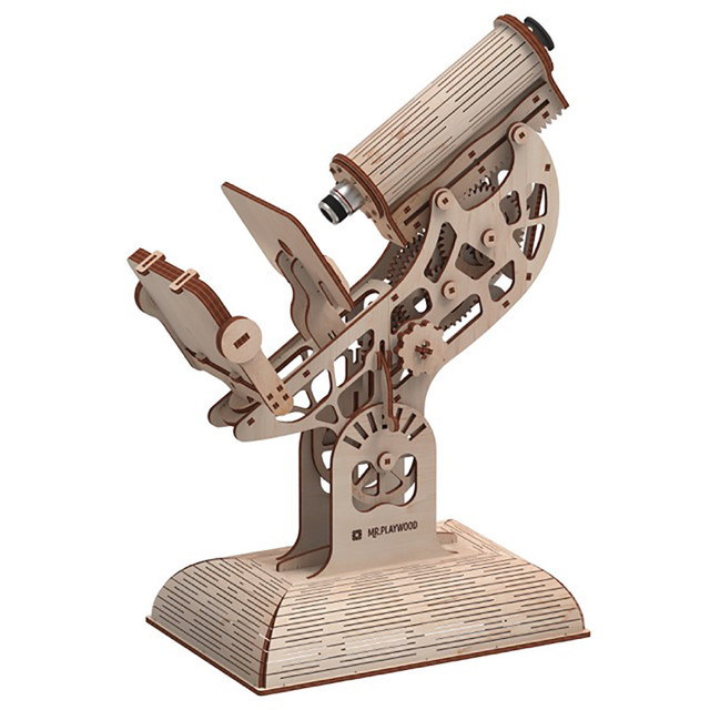 ARTVENTURE LLC Mr.PLAYWOOD Microscope Mechanical Wooden 3D STEM Model