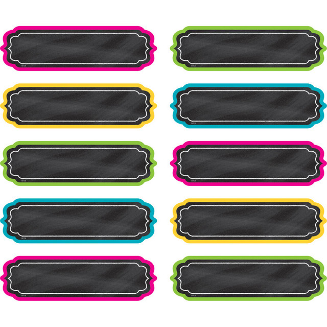 TEACHER CREATED RESOURCES Teacher Created Resources® Chalkboard Brights Labels, Non-Adhesive, 30 Per Pack, 3 Packs
