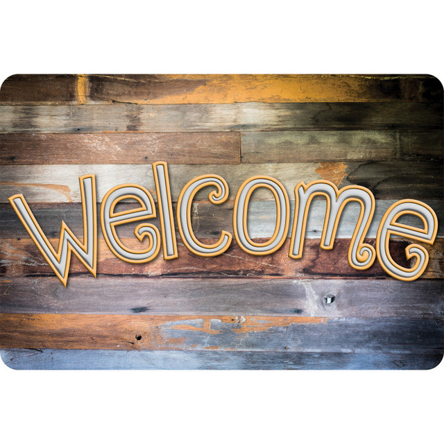 ASHLEY PRODUCTIONS Ashley Productions® The Original Fun Mat™, Welcome Mat, 15.5" x 23.5", Reclaimed Wood Welcome