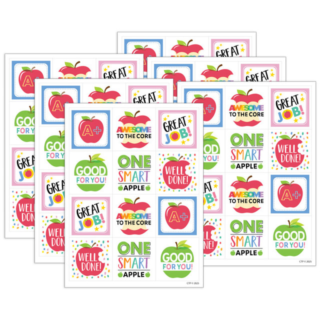 CREATIVE TEACHING PRESS Creative Teaching Press® Apple Time Apple Reward Stickers, 60 Per Pack, 6 Packs