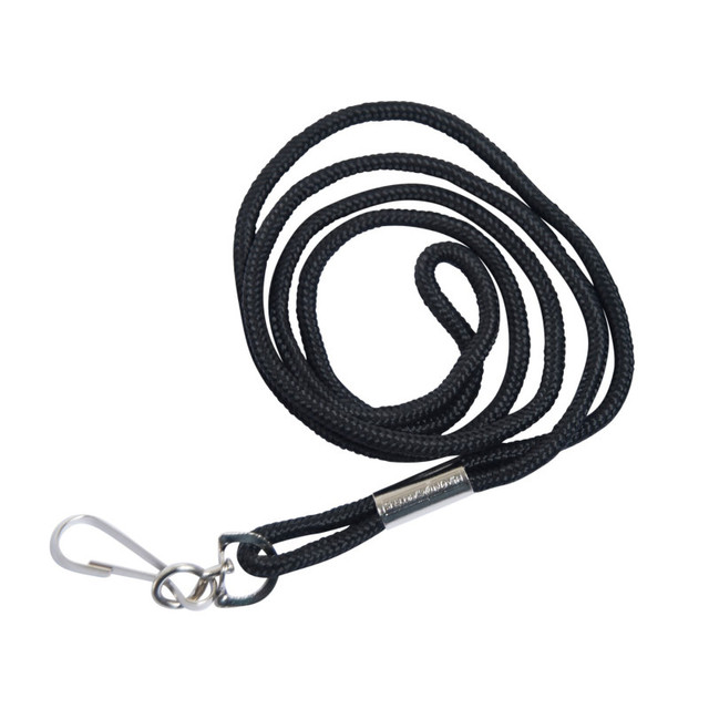 BAUMGARTENS INC SICURIX Standard Lanyard, Rope Style, J Hook, Black, Pack of 12