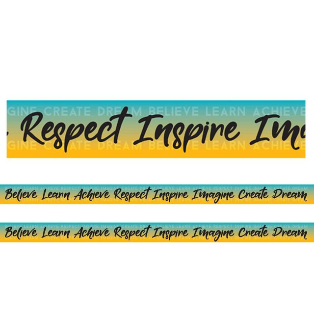 ADVANTUS Charles Leonard Borders/Trims, Magnetic, Rectangle Cut - 1-1/2" x 24", Motivational Words Theme, 24' per Pack, 2 Packs