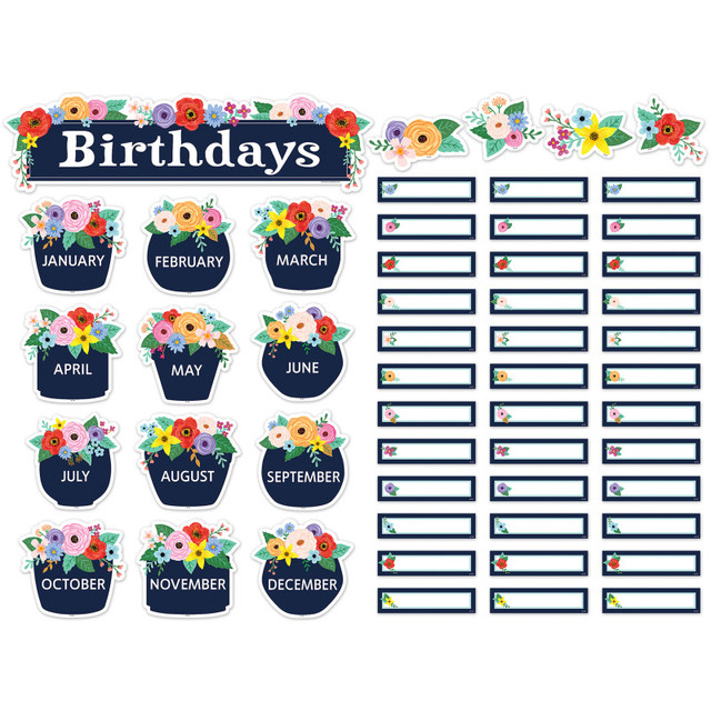 TEACHER CREATED RESOURCES Teacher Created Resources® Wildflowers Birthdays Mini Bulletin Board Set, 53 Pieces