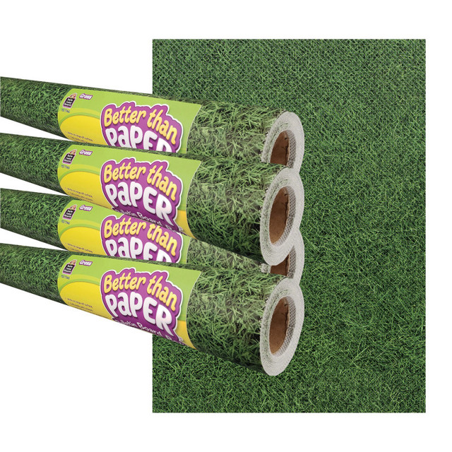 TEACHER CREATED RESOURCES Teacher Created Resources® Grass Better Than Paper Bulletin Board Roll, 4' x 12', Pack of 4