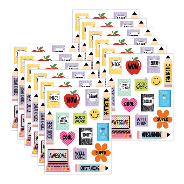 TEACHER CREATED RESOURCES Teacher Created Resources® Cool for School Stickers, 90 Per Pack, 12 Packs