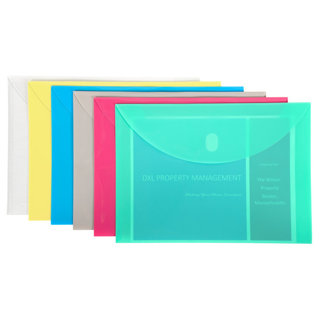 C-LINE PRODUCTS INC C-Line® Poly XL Reusable Envelope, Letter Size, Side Load, Assorted, 1 Each