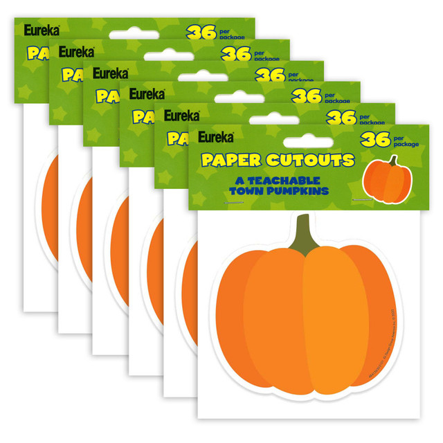 EUREKA Eureka® A Teachable Town Pumpkins Paper Cut-Outs, 36 Per Pack, 6 Packs