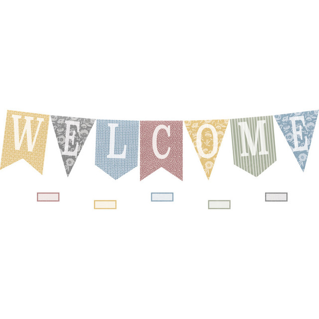 TEACHER CREATED RESOURCES Teacher Created Resources® Classroom Cottage Pennants Welcome Bulletin Board Set, 53 Pieces
