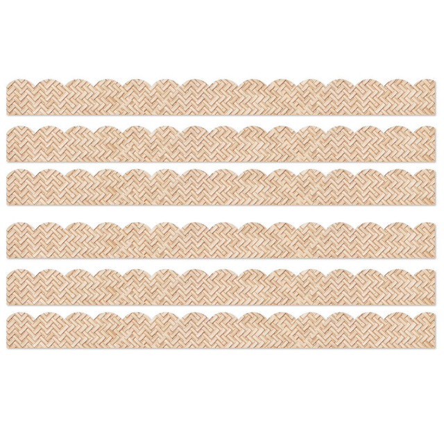CARSON DELLOSA EDUCATION Carson Dellosa Education True to You Woven Bamboo Scalloped Bulletin Board Borders, 39 Feet Per Pack, 6 Packs