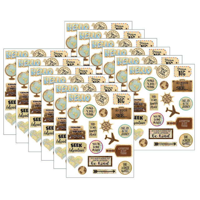 TEACHER CREATED RESOURCES Teacher Created Resources® Travel the Map Stickers, 120 Per Pack, 12 Packs