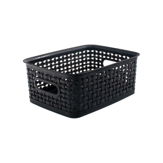 ADVANTUS Thinkspace Plastic Weave Bin, Small, Black