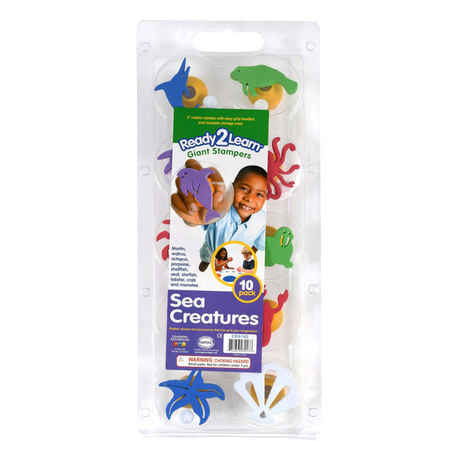LEARNING ADVANTAGE READY 2 LEARN™ Giant Stampers - Sea Creatures - Set of 10
