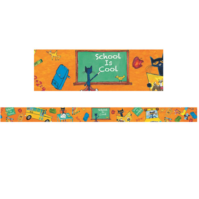 TEACHER CREATED RESOURCES Edupress™ Pete the Cat School is Cool Straight Border Trim, 35 Feet