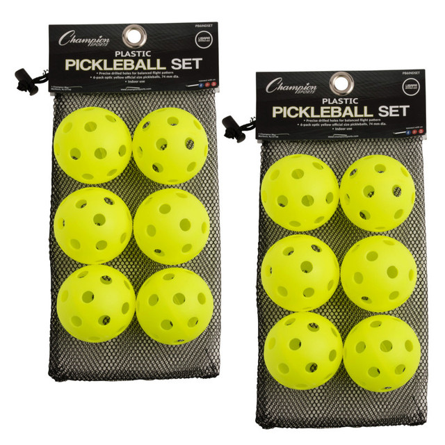 CHAMPION SPORTS Champion Sports Recreational Indoor Pickleball Set, 6 Per Set, 2 Sets