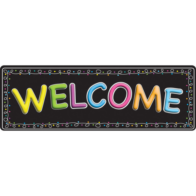 ASHLEY PRODUCTIONS Ashley Productions® The Original Fun Mat™, Mat Runner, 15.5" x 47", Welcome Chalk Loops