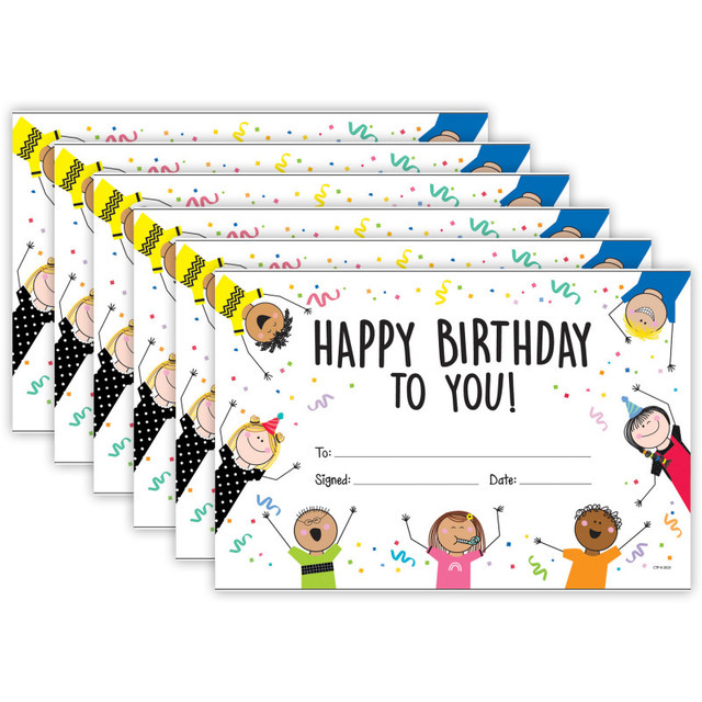 CREATIVE TEACHING PRESS Creative Teaching Press® Stick Kids Happy Birthday Awards, 30 Per Pack, 6 Packs