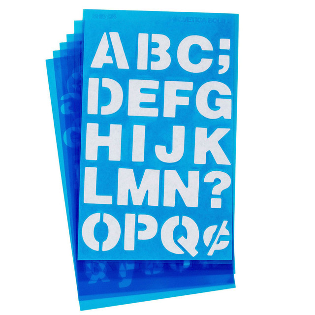 ACME UNITED CORPORATION Westcott® LetterCraft Reusable Plastic Stencils, Full Alphabet & Numbers, Helvetica Bold Font, 3/4-Inch