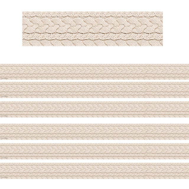 TEACHER CREATED RESOURCES Teacher Created Resources® Cable Knit Sweater Straight Border Trim, 35 Feet Per Pack, 6 Packs