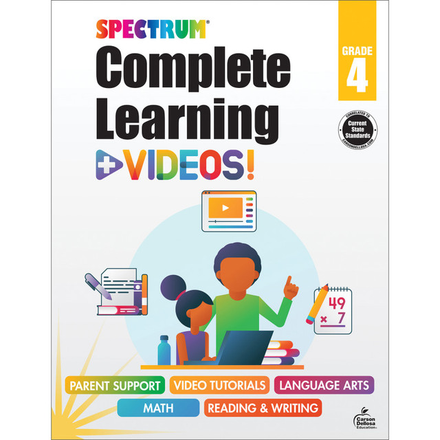 CARSON DELLOSA EDUCATION Spectrum® Spectrum Complete Learning + Videos Workbook, Grade 4