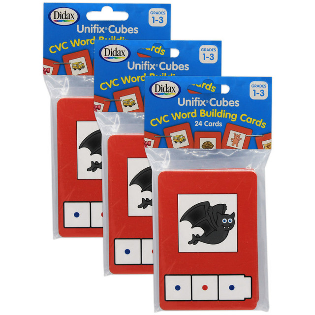 DIDAX Didax® CVC Word Building Cards, 24 Cards Per Pack, 3 Packs