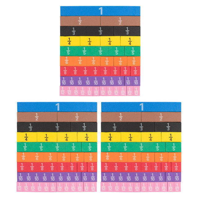 LEARNING ADVANTAGE Learning Advantage® Fraction Tiles - Foam - Magnetic - 51 Per Set - 3 Sets