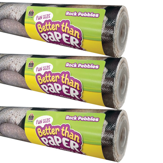 TEACHER CREATED RESOURCES Teacher Created Resources® Fun Size Better Than Paper® Bulletin Board Roll, 18" x 12', Rock Pebbles, Pack of 3