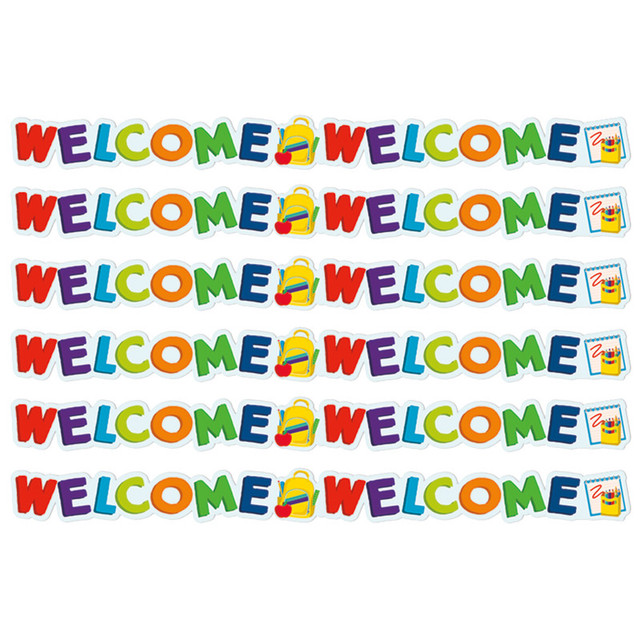 EUREKA Eureka® Welcome Extra Wide Deco Trim®, 37 Feet Per Pack, 6 Packs