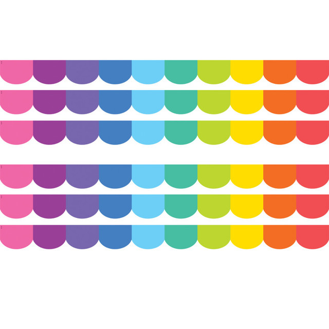 TEACHER CREATED RESOURCES Teacher Created Resources® Colorful Scalloped Die-Cut Border Trim, 35 Feet Per Pack, 6 Packs
