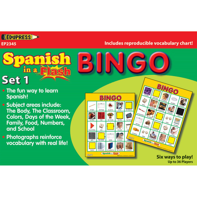TEACHER CREATED RESOURCES Edupress™ Spanish in a Flash™ Bingo, Set 1